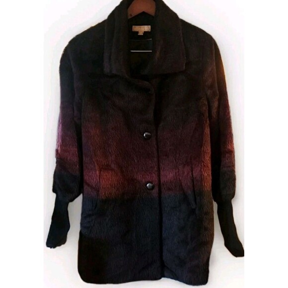 Katherine Kelly Peru Alpaca Wool Blend Ombre Coat Jacket Women’s Size 14 - Picture 1 of 12